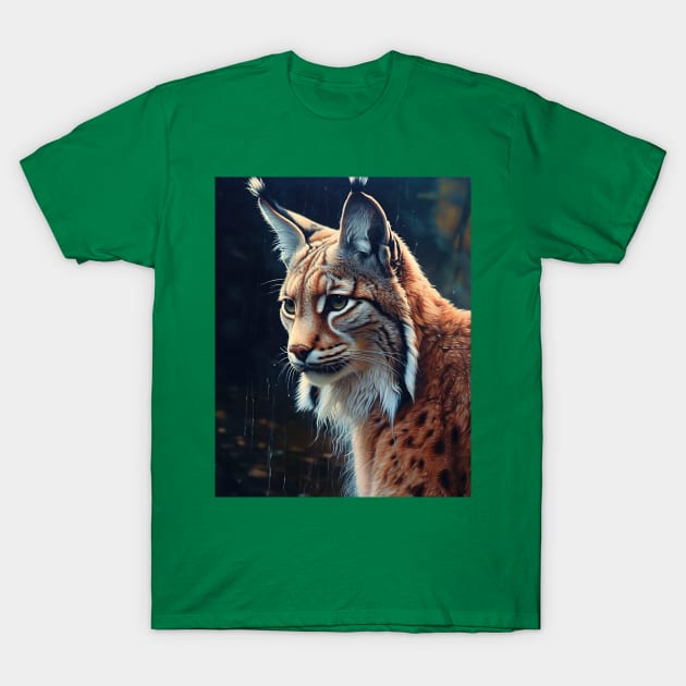 Oil Paint Hyperrealism: Amazing Zoo Lynx T-Shirt by ABART BY ALEXST 